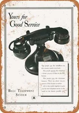 METAL SIGN - 1932 Bell Telephone System Service - Vintage Look Reproduction