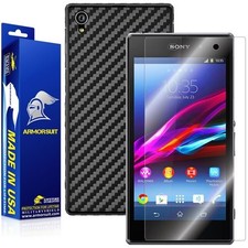 ArmorSuit MilitaryShield Sony Xperia Z1 Screen Protector Black Carbon Skin USA