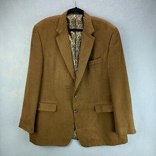 Lauren Ralph Lauren Sport Coat Mens 48 Long Brown Faux Suede Paisley Lining