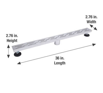 B & K 36  Shower Channel Drain Brushed Nickel Finish Linear Model 133-011G01