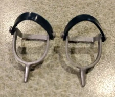 1975 Auth/Orig Marx Johnny West JWA General Custer Pair Silver Spurs Blue Straps