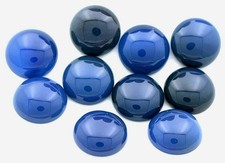 TWO 15mm Round Medium Dark Blue Agate Cab Cabochon Gem Stone Gemstone BAC12