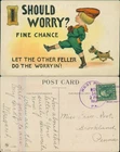 USA 1913 West Pike Single Circle Postmark Comic Postcard I Should Worry