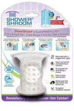 ShowerShroom® White 2" Hair Catcher Drain Protector For No Clogged Shower Drains