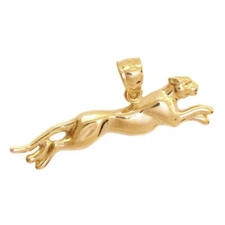 New 14k Gold Cheetah Pendant