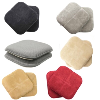 2 PCS Memory Foam Chair Cushion Pads Thick Washable Chairs Pads Non Slip 16''x16''