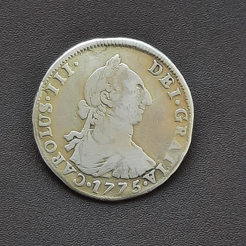 SPAIN.4 REALES COIN OF CARLOS III OF THE YEAR 1775 SILVER.