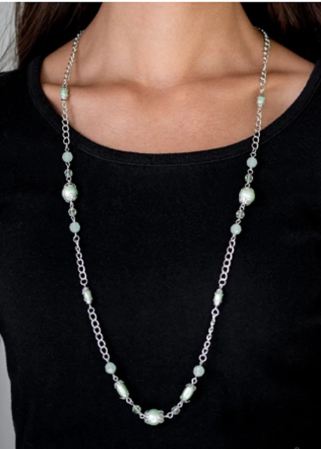 NEW PAPARAZZI VINTAGE GREEN PEARL Pearly NECKLACE You Choose