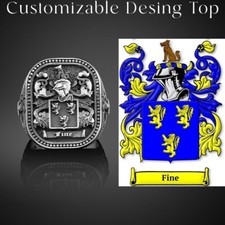 Customizable Sterling Silver Family Crest Signet Ring, Piloto Coat of Arms Ring