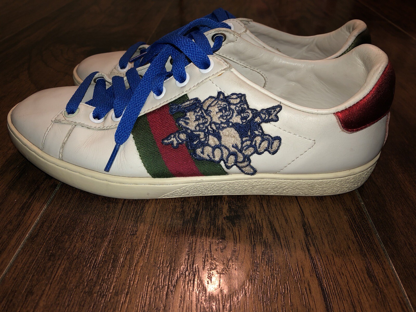 Gucci X Disney Ace “3 little pigs” Rare Blue Laces Sn… Gem