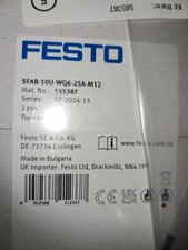 Festo Flow Sensor SFAB-10U-WQ6-2SA-M12 New In BOX 565387