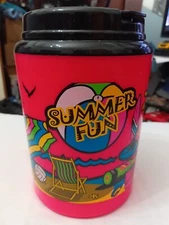 The Monster Mug 64oz Jumbo Travel Mug Summer Fun Neon Pink With Lid 