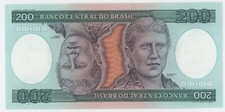 Brazil 200 Cruzeiros ND 1981-1984 Pick 199.b UNC Uncirculated Banknote