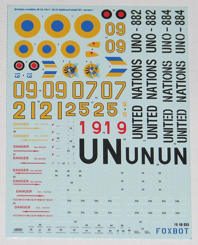 Decals Scale 1:48 Ukrainian crocodiles: Mil Mi-24, Part I Foxbot