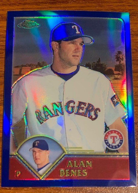 2003 Topps Traded Chrome Refractor #T31 Alan Benes Texas Rangers Used ...