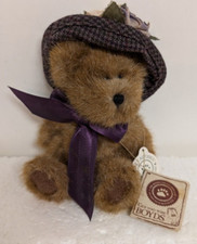 Christiana Labearsly Boyds 7" bear flannel hat with flowers bow MWMT new 918446