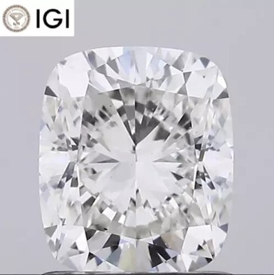 5.56 Cts Lab Grown CUSHION Cut IGI Certified CVD Diamond G Color SI1 Clarity
