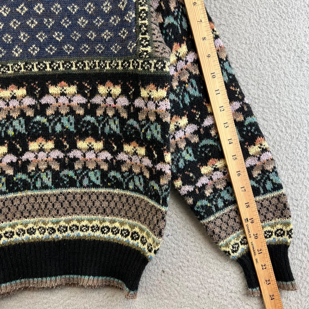 Vintage Jason Maxwell Floral Striped Women's Knit turtle