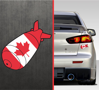 Canadian Flag F Bomb Bumper Sticker Vinyl Window Decal Canada Maple Leaf Sticker
