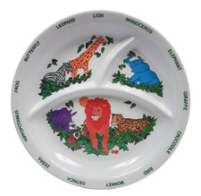 Vtg Anacapa Animal Child's Divided Dinner Plate Melamine Ware 1987
