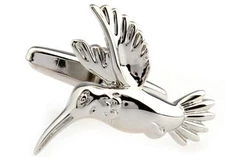 Hummingbird Pair Cufflinks Bird Animal Silver Wedding Gift Box & Polishing Cloth