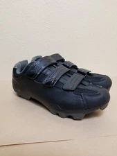 Mens Serfas 3 Strap Black Bike Cycling Shoes + Cleats Road Shoes Size US 8 EU 41
