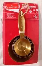 New CROFTON Stainless Steel  GOLD Measuring Cup Set OF 4