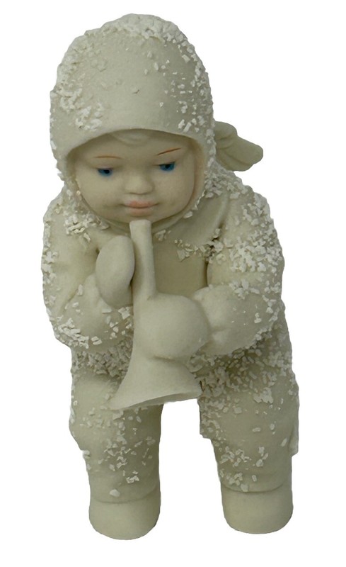 Dept 56 Snowbaby Christmas Standing Angel Baby w Horn No Original Box   VTG
