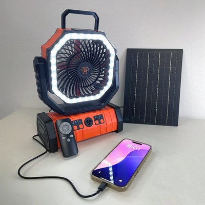 20000mAh Camping Ventilator LED Licht Powerbank 4 Geschwindigkeiten Oszillierende Lüftersteuerung