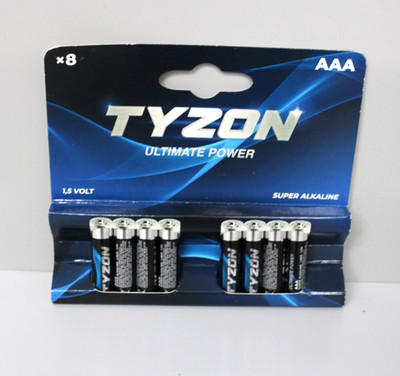 8 Stück TYZON AAA-Alkaline Batterien 1.5 Volt Langlebige Einwegbatterien Neu