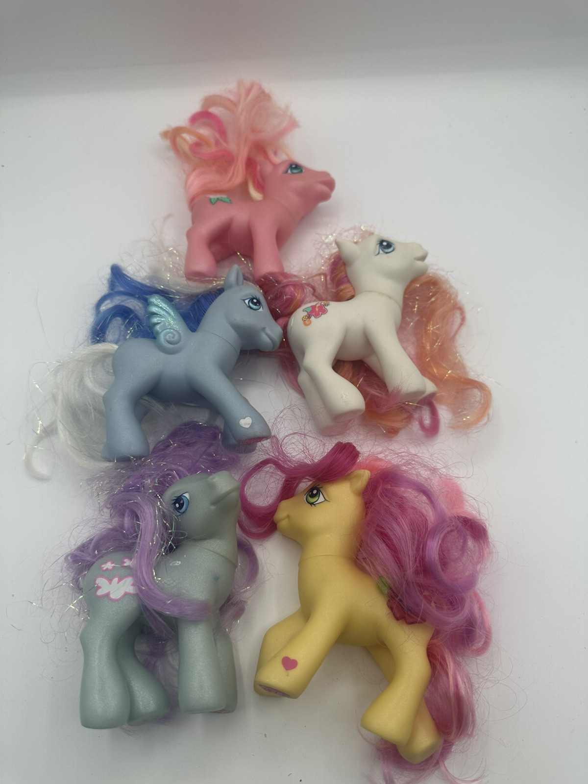 Vintage 5 Lot My Little Pony Gen 3 Brushable Figures Hasbro 2002-2008 MLP Toy Collection