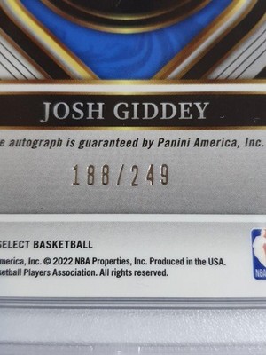 2021 Select Josh Giddey AUTO SILVER /249 Rookie Signatures - PSA 9