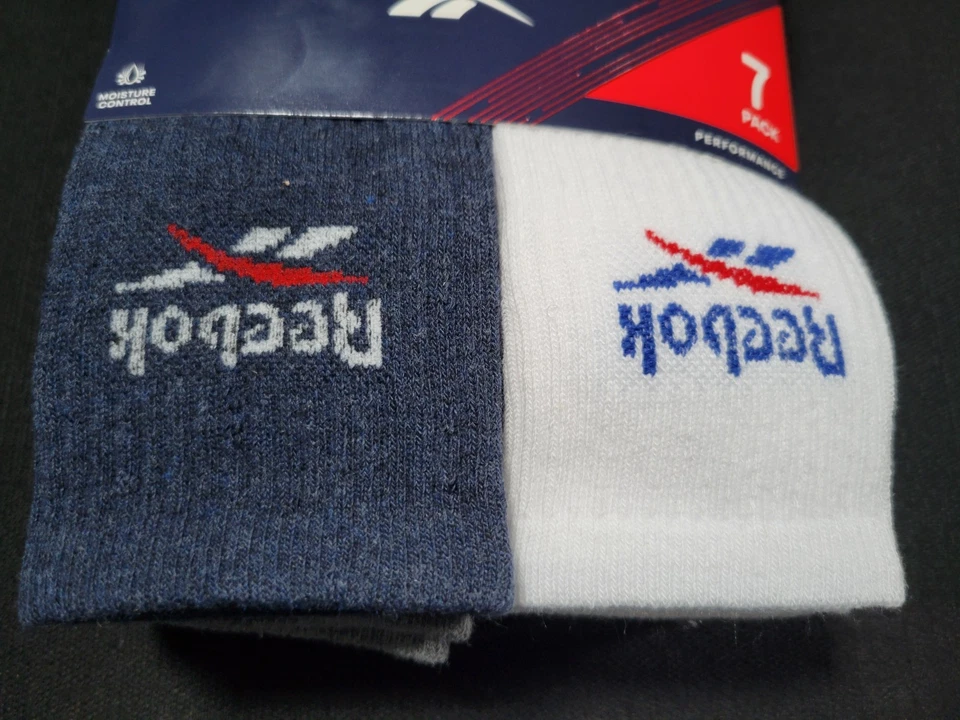 Calcetines de entrenamiento Reebok para hombre Crew- Performance 7 pares control de humedad talla 6-12,5 Foto 2 de 4