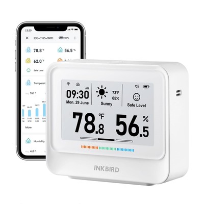 WiFi Thermometer Hygrometer, Temperature and Humidity Sensor with Weather Sta...
