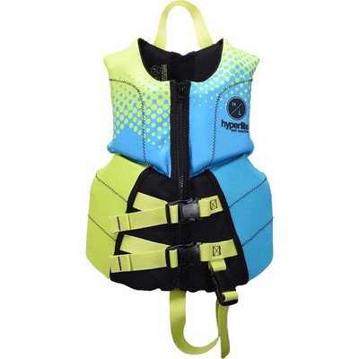 HYPERLITE Boy's Child Elite Vest Life Jacket PFD - Blue/Green (33-55 lbs)
