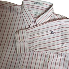 Vintage Monsieur Givenchy Striped Dress Shirt Mens 16.5 34/35 Logo Sleeve Cotton