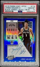 2018-19 CONTENDERS OPTIC LONNIE WALKER IV AUTOGRAPH BLUE /99 PSA 10 POP 7