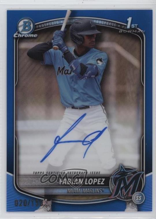 2025 Bowman Chrome Prospect Auto Blue Refractor /150 Fabian Lopez #CPA-FL Auto