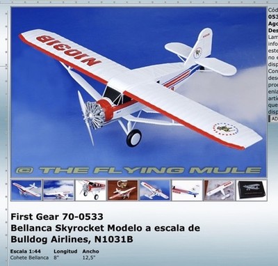 Avión Bellanca Skyrocket Bulldog Airlines - First Gear 1:44 (N1031B) Metal