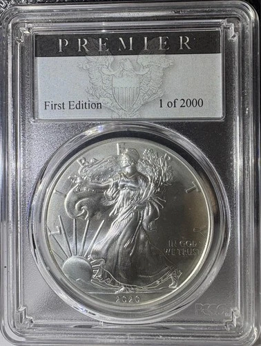 2020 $1 American Silver Eagle Premier First Edition 1 of 2000! PCGS MS70 (427)