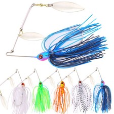 5pcs Spinnerbait Fishing Lure Buzzbait 16.5g Blade Skirted Bait Spoon Tackle