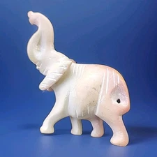 Vintage Hand Carved African Soapstone Elephant Figurine Sculpture Cute