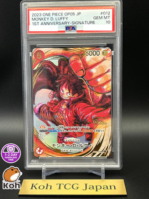 PSA 10 Monkey D. Luffy ST01-012 Eiichiro Oda Signature One Piece