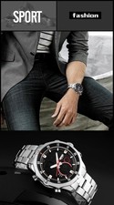 Men Analog Digital Dual Time Chronograph Watch 3ATM Water Resistant