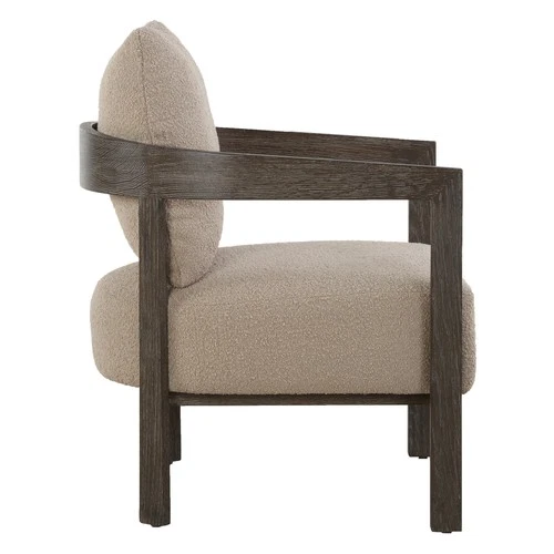 Uttermost 23832 Sienna 27"W Wood Framed Polyester Accent Chair - Sand - Picture 2 of 5