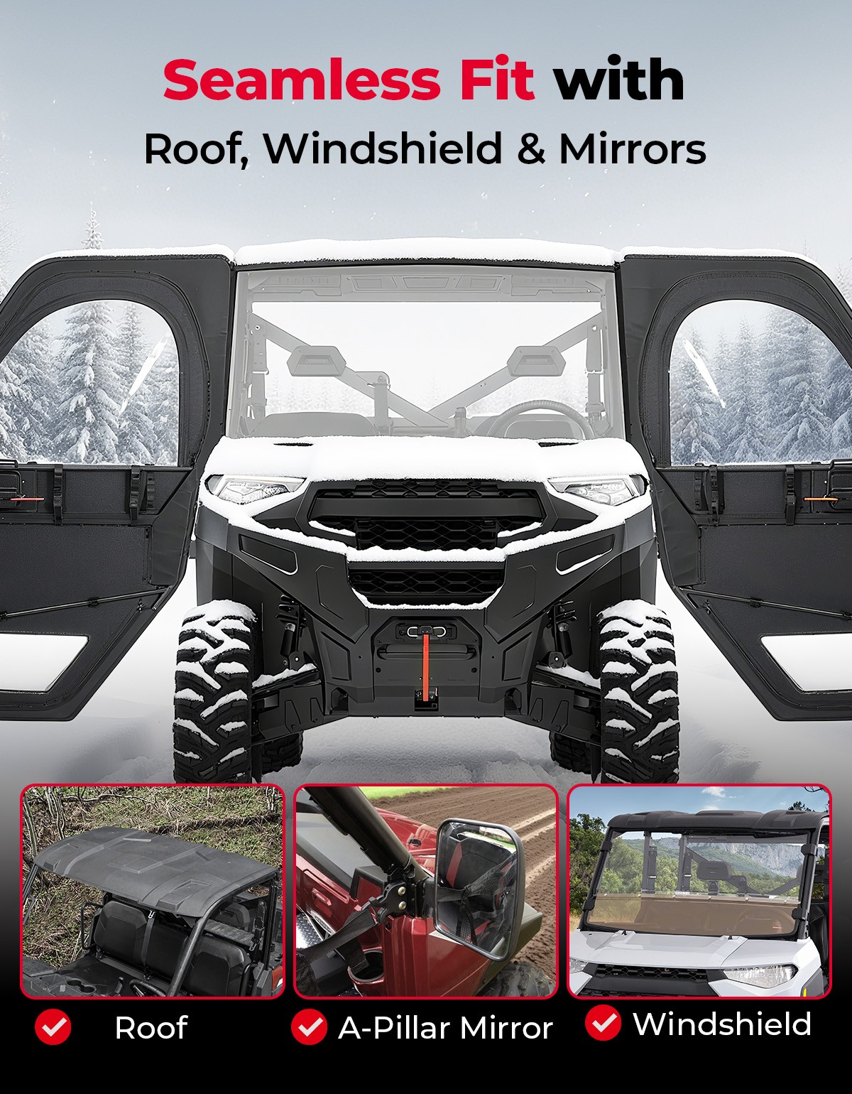 Polaris Ranger Xp Frame For Polaris Ranger 1000/ XP 1000 Frame Soft Door Kit Cab Enclosure 2020 ...