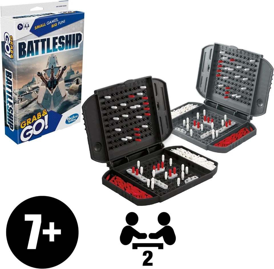 Hasbro Gaming Battleship Grab and Go Game, Portable Game for 2 Players, Travel G - Image 4 of 4