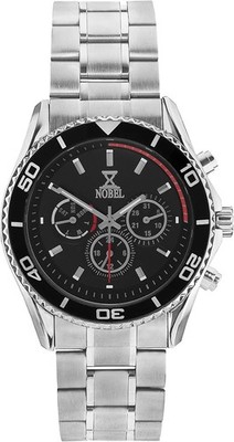 NOBEL Classic Wristwatch with Black Enamel Rotating Bezel  ISA Swiss Movement