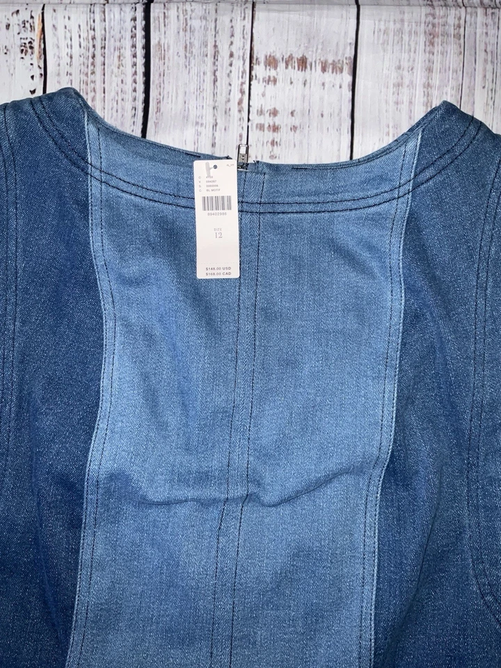 Anthropologie Pilcro Westley Regenerative Blue Denim Zipper Dress Sz 12 (130) - Image 3 of 4