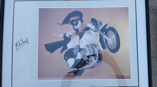 Mike Leaf signed Rabbi Yamaka Motorcycle Print Framed Israel - Picture 8 of 9